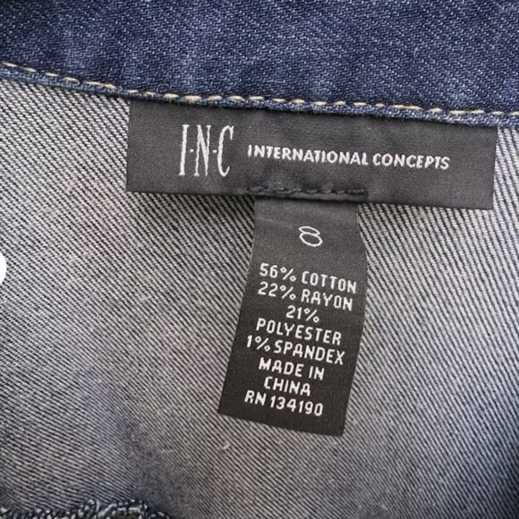 INC International Concepts Women's Jeans Dress Sz 8 Fitted Denim Shirtdress NEW! - Picture 6 of 9